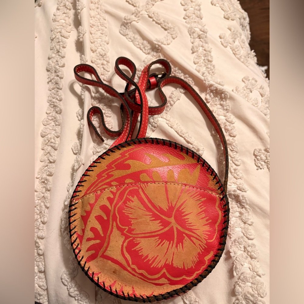 Red and Tan Floral Women's Bag